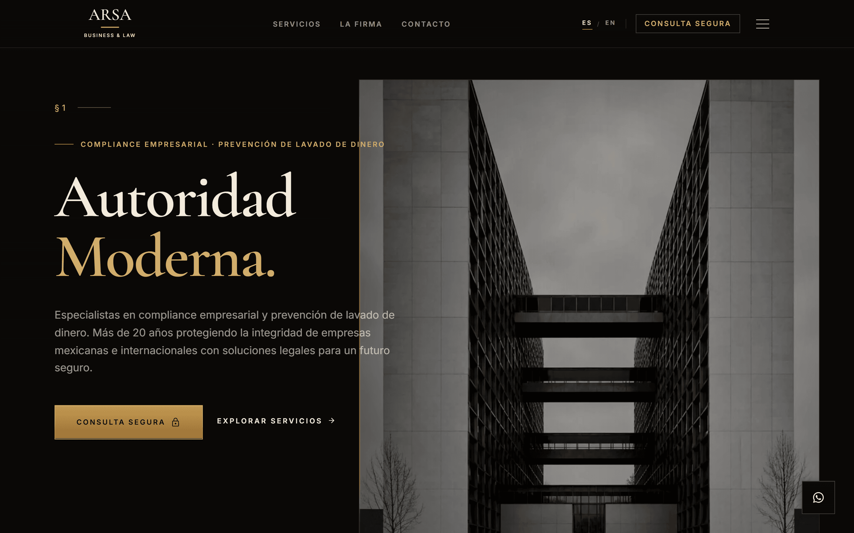 Arsa Legal · sitio web del despacho jurídico